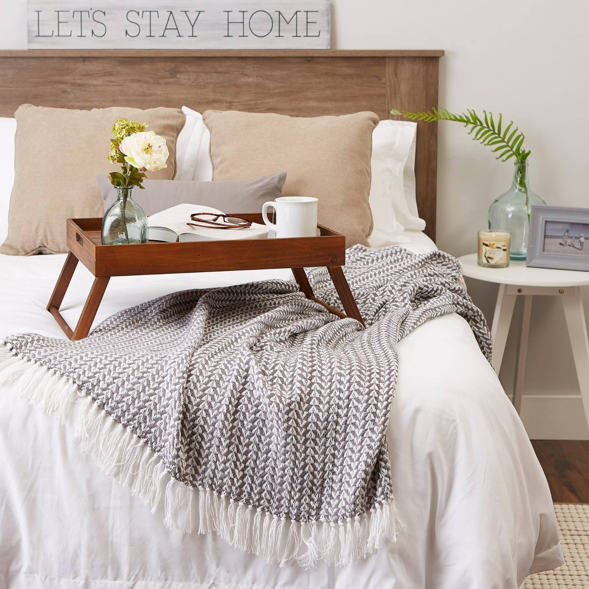 DII® Gray Arrowhead Woven Throw